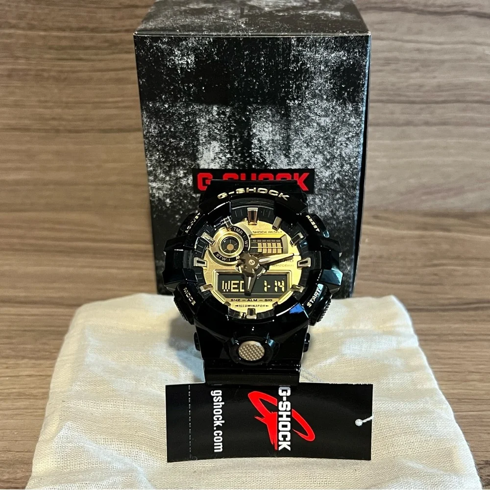 Casio G-Shock GA710GB-1A Analog/Digital Watch (Black/Gold) - Picture 3 of 6